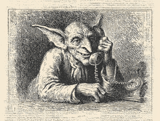 Goblin telemarketer in panic